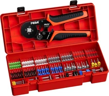 Ferrule Crimping Tool Kit, Self-Adjusting Square Crimp Pliers for Wire Ferrules 