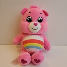 Care Bears Cheer Bear Plush Pink Rainbow Stuffed Animal 9 inches Basic Fun 2021