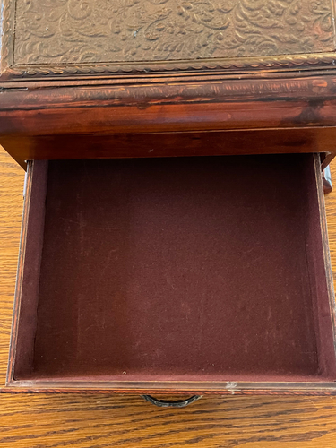 Vintage 2002 Wood Slant Top Writing Desk Document Box Case Desktop - Picture 7 of 10