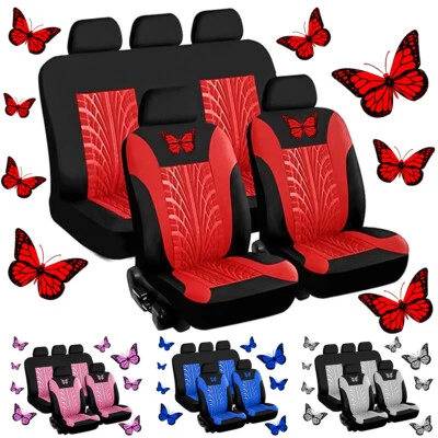 9pcs Housse Couvre-Sieges Tissu Luxe Pour camions / SUV | Rouge/Rose/Bleu/Gris - Photo 1/4