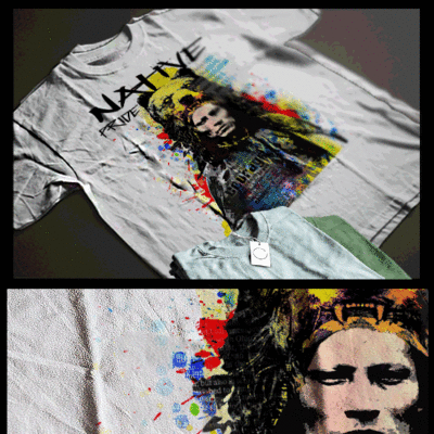 Native American Indian T-Shirt Abstract Art Indigenous Warrior Bear Headress