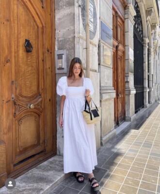 white lace plus size dresses Aspen Smocked Lace Maxi Dress  Off-White