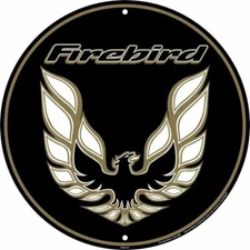 Firebird Metal Circle Sign 12" 