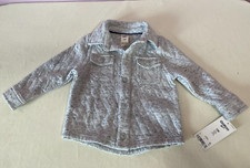 OshKosh B'gosh Toddler Boys' Quilted Sweatshirt - Heather Gray 12M button r4 