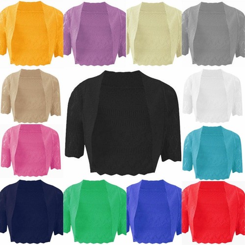 PLUS SIZE NEW WOMENS KNITTED BOLERO 