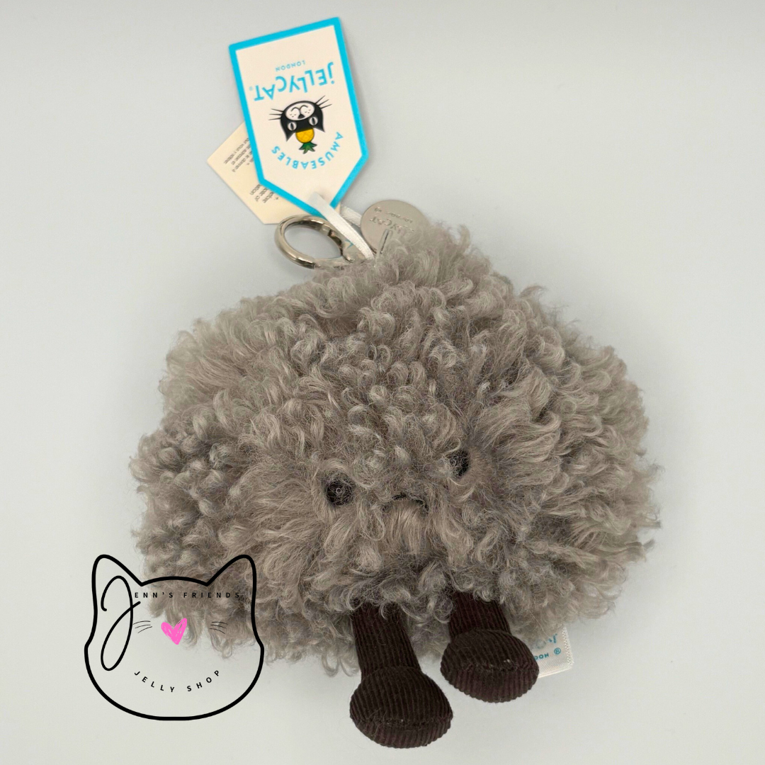 AUTHENTIC Jellycat Amuseables STORM CLOUD BAG CHARM New BNWT Grey