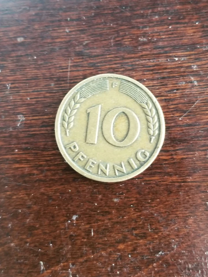 Alemania 10 peniques 1950 F República Federal de Alemania Foto 2 de 4