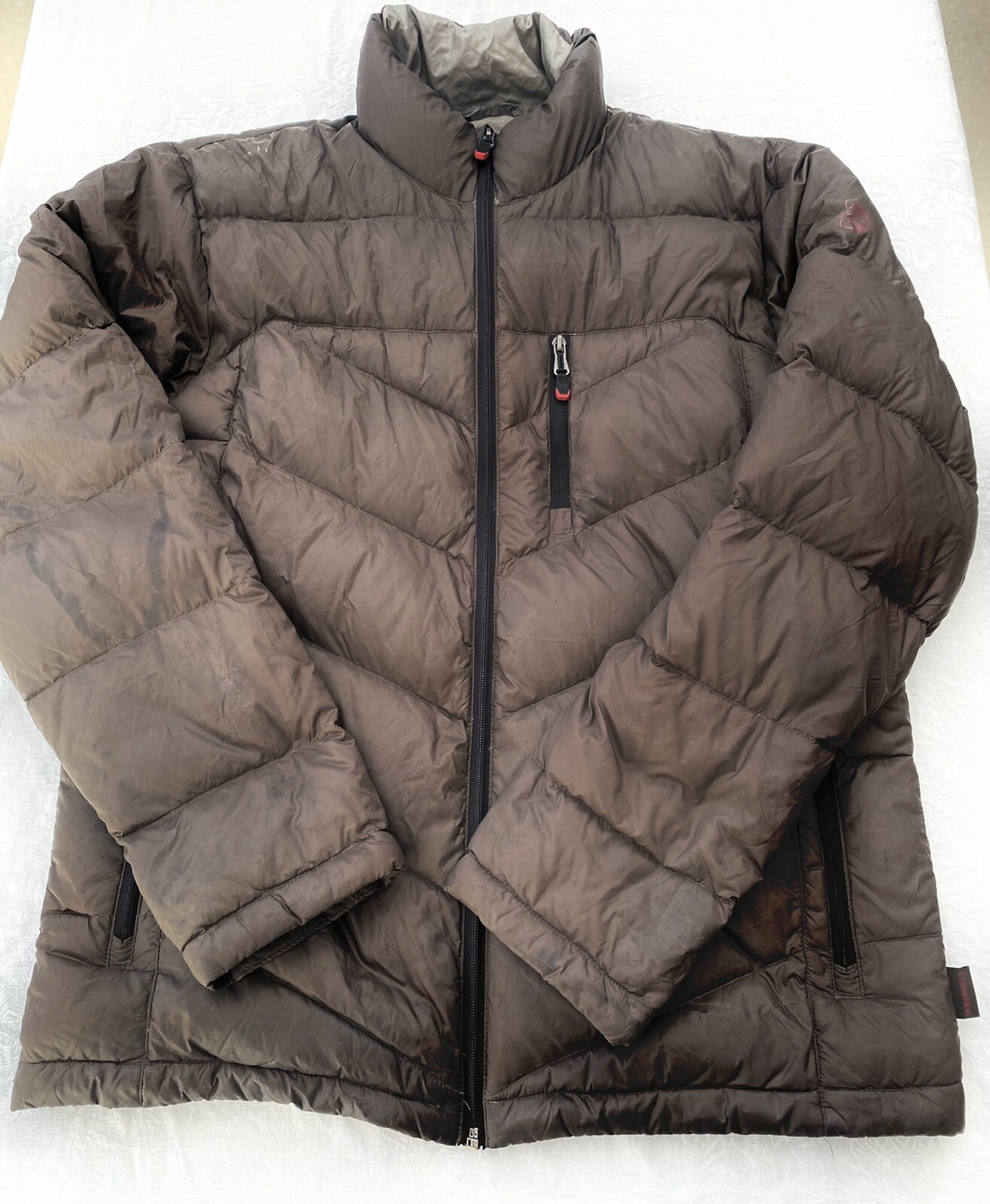 calvin klein brown packable down jacket medium - image 2
