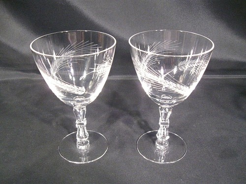 Tiffin Franciscan Silver Wheat Pattern/Stem 17546 Water Glasses Set of 5 - Picture 4 of 12