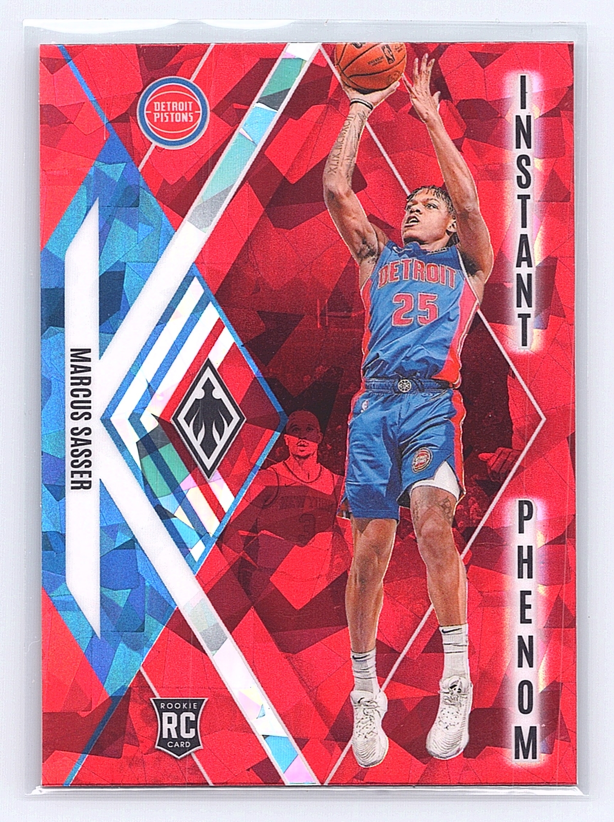 2023-24 Panini Phoenix #18 Marcus Sasser Instant Phenom Phoenix Red Ice