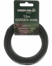15M GARDEN WIRE 2MM PVC COATED USE FOR TYING FIXING CLIMBING PLANTS AND SHRUBS