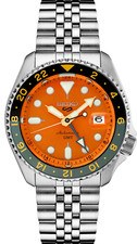 Seiko SSK005 5 Sports Men's Silver Tone 42.5mm Stainless Steel Orange Watch 2