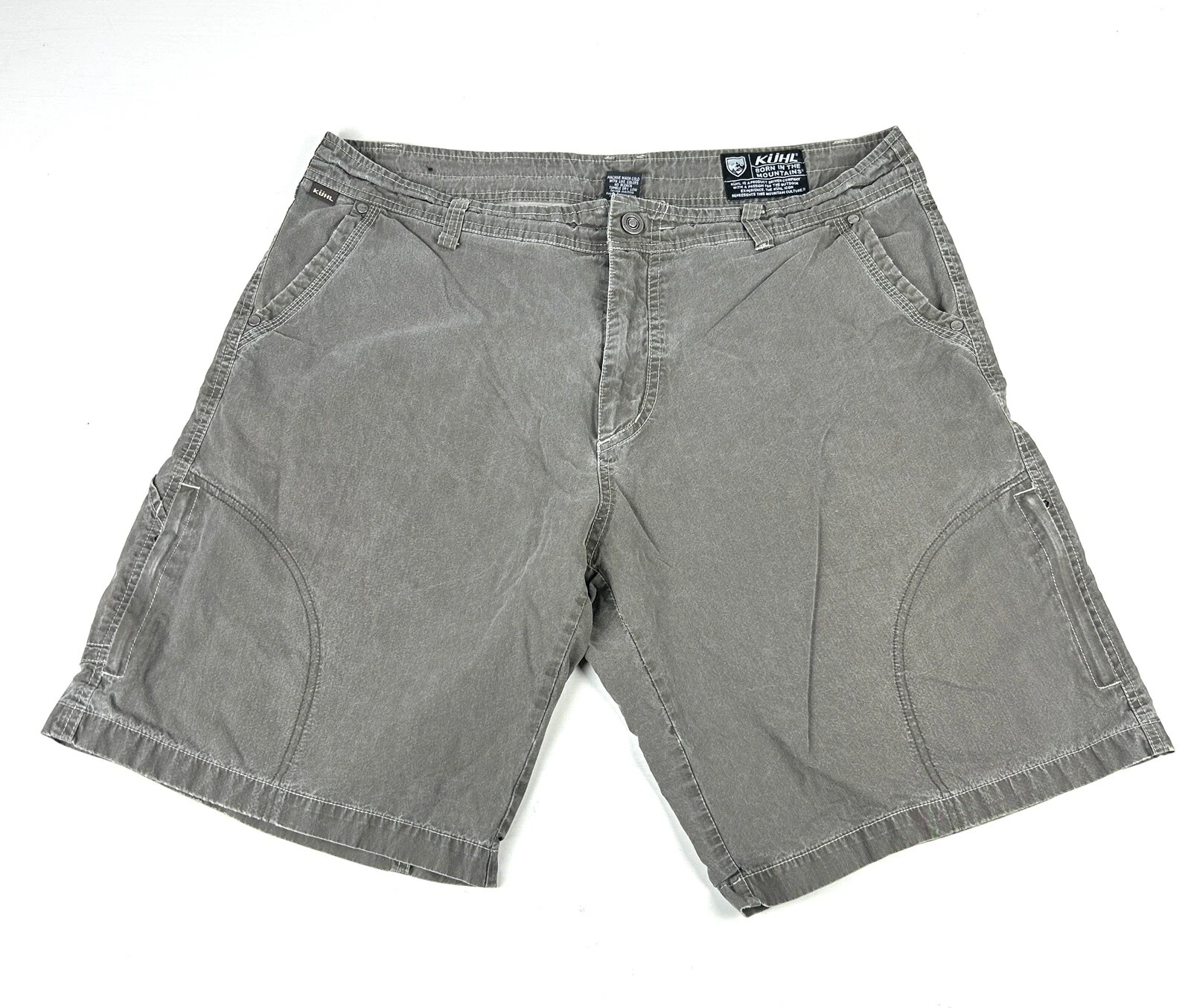 Kuhl Mens Hiking Outdoor Shorts Brown patina Dye Size 38 Cotton Blend