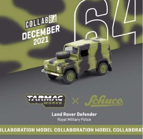 Land Rover Defender Military Police TARMAC Works von Schuco im Maßstab 1:64 NEU