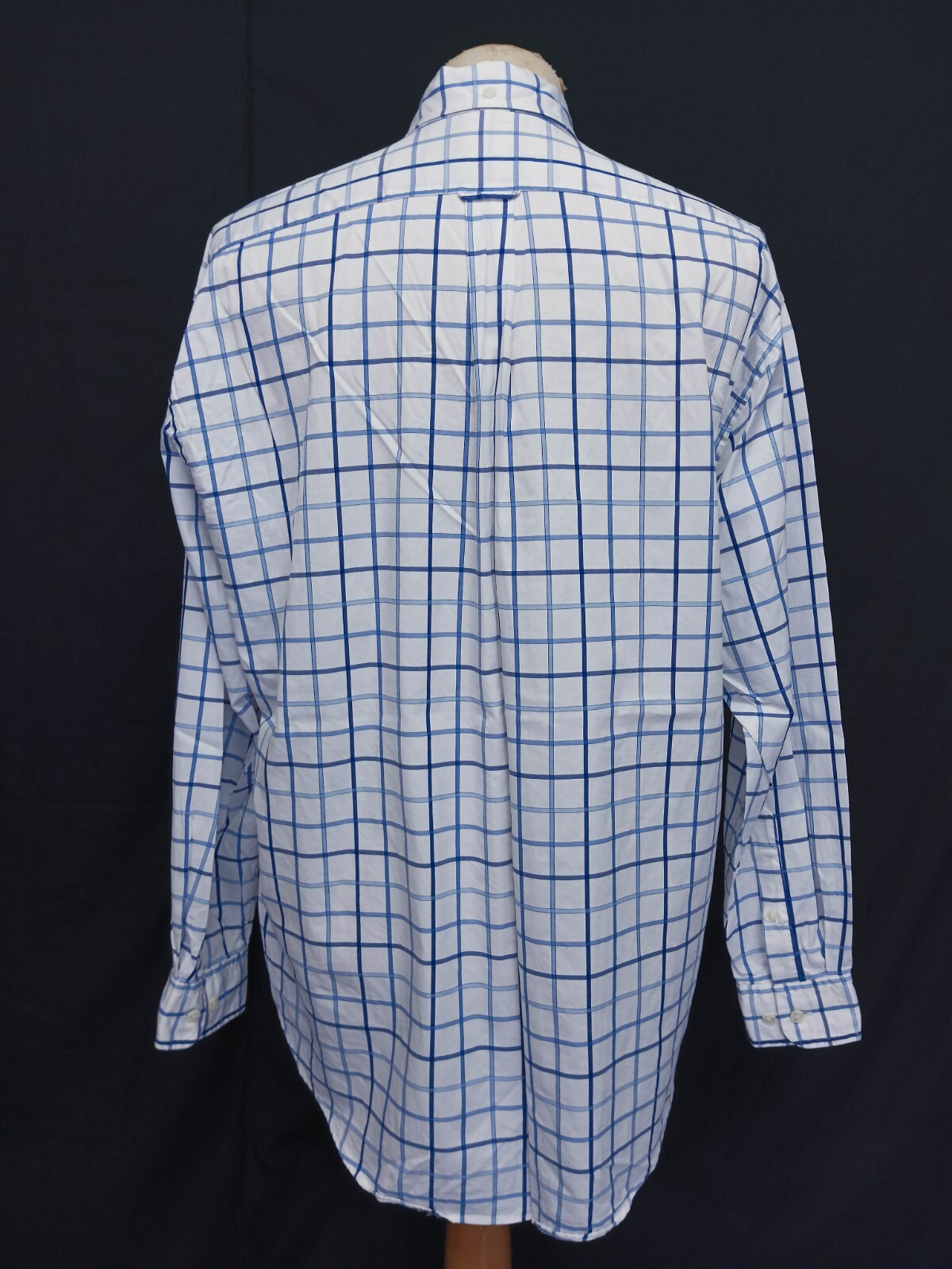 Faconnable Button Down White Blue Check Cotton Tw… - image 5