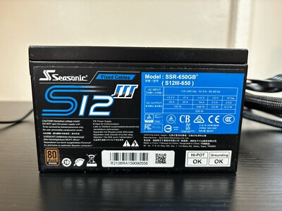 Seasonic S12III Series SSR-650GB3 650W 80 PLUS Bronze ATX12V Power Supply