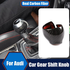 Black Real Carbon Fiber Car Gear Shift Knob Trim Cover For Audi A3 Q3 Ttrs Rsq3