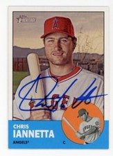 SIGNED BASEBALL CARD AUTO 2012 HERITAGE CHRIS IANNETTA LA ANGELS #209