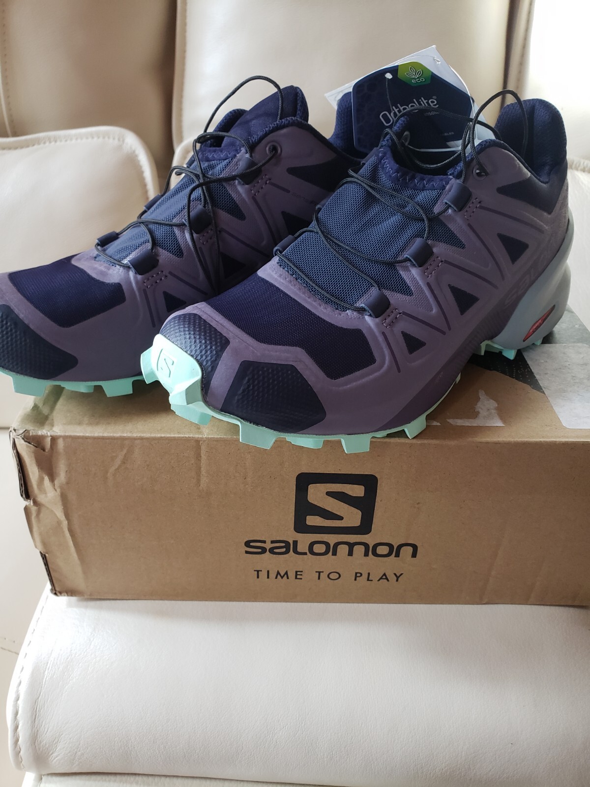 Salomon SpeedCross 5 W scarpe da trekking trail running donna sera blu cadetto yucca