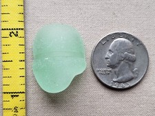 PURE BEACH SEA GLASS SURF TUMBLED SEAFOAM LIGHT GREEN FOAM NECK LIP PENDANT T01