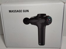 S Gun Percussive Massage Gun Black Deep Tissue Muscle Massager Multi Head NEW