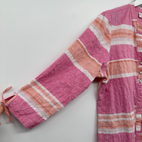 Habitat Clothes Top Shirt Medium Crinkle Stretch Beachy Coastal Artsy Knopfleiste - Bild 7 von 12
