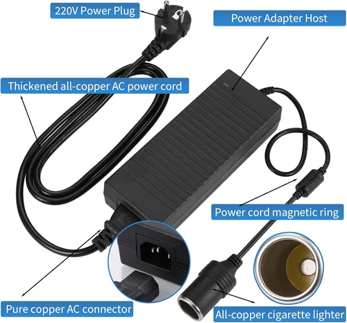 AC-DC Convertitore Trasformatore 12V 220V Adattatore Accendisigari per Auto, Ada - Foto 5 di 12