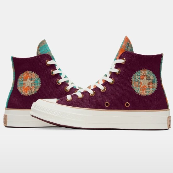 Converse Chuck 70 Canvas & Plaid Deep Bordeaux - A12452C