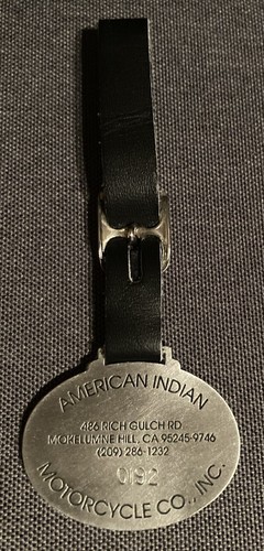 Indian Motorcycle Dealership Watch Fob Key Chain Zipper Pull Vest Jacket Patch - Picture 2 of 5