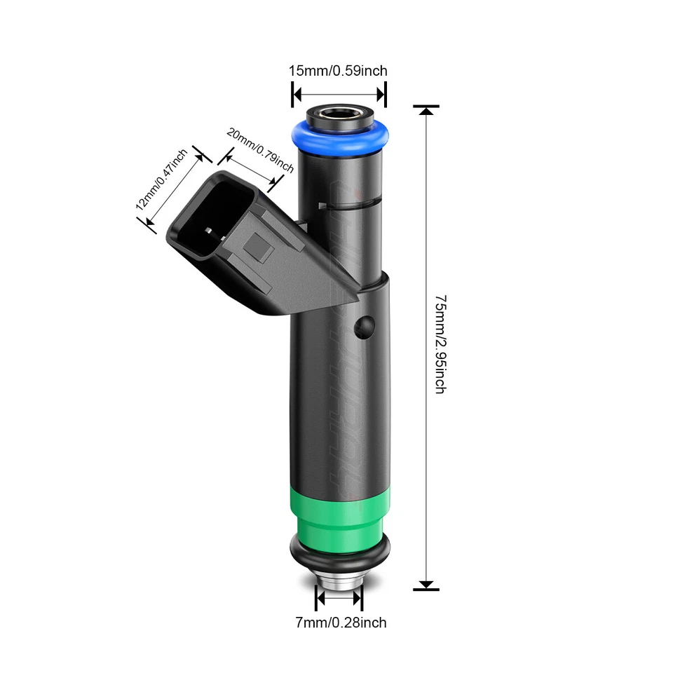 Inyectores de combustible X8 de actualización de 12 orificios para Dodge Ram 1500 2000-2003 4,7 L 5,9 L V8 Foto 3 de 4