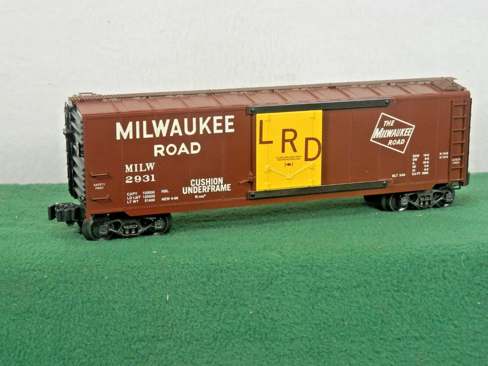 K-LINE MILWAUKEE ROAD LRD 40ft PD BROWN YELLOW BOX CAR O SCALE K761-1371 NIB - Image 3 of 4