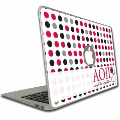 Alpha Omicron Pi MacBook Air (11 inch) Vinyl Skin - Polka Dot Pattern FREE SHIPP