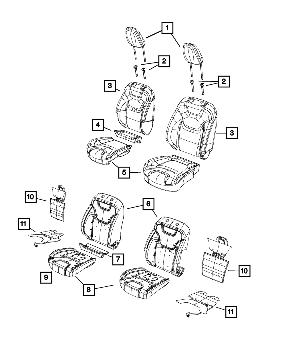 Genuine Mopar Front Seat Cushion Cover 5VF68LU5AD