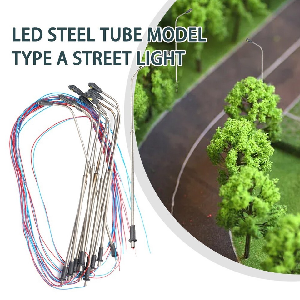 10pcs Model Railway Train Lamp Post Street Lights For HO Scale LEDs eBay