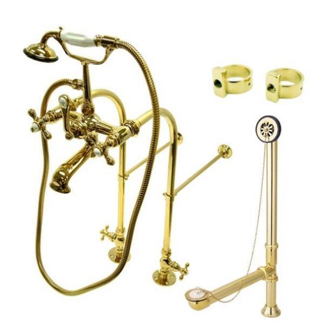 Polished Brass Clawfoot BathTub Faucet Package Kit CCK5172AX eBay