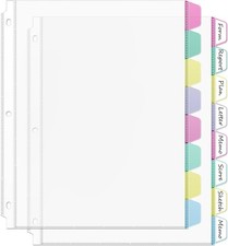 16Pcs/2 Set 8 Tab Dividers, Clear Plastic Binder Dividers with Tabs, for 3 Ring