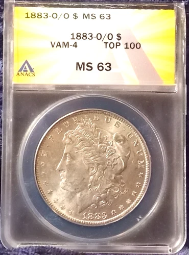 1883-O/O  MORGAN DOLLAR  *BRIGHT WHITE*GENTLE TONE REV*   MS-63   VAM-4  TOP 100