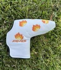 AM&E Mercedes AMG Fire Leather Blade Putter Head Cover White/Orange