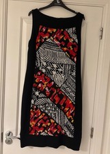 joseph ribkoff 16 dress abstract geometric black excellent condition