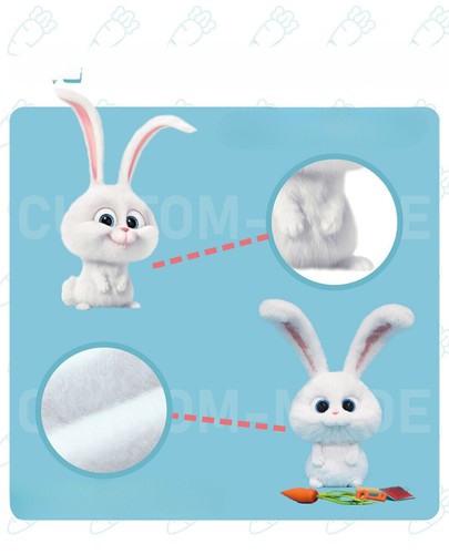 Fictus The Secret of Pets Life Snowball Bunny Movable Face-Changing Plush Doll - Picture 6 of 10