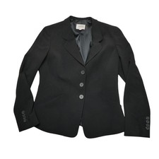 Armani Collezioni Blazer Womens 8 Black Lined 3 Button Tailored Jacket