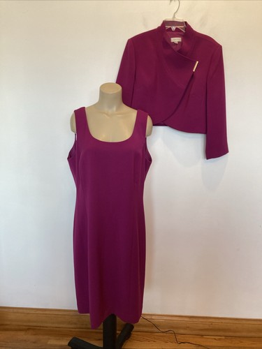 Tahari Arthur S. Levine Kleid & Sakko Gr. 16 himbeer dunkelrosa Anzug - Bild 17 von 24