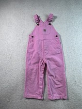 Carhartt Baby Toddler Girl's Pink Overalls Dungarees 24M 100 Cotton Snaps