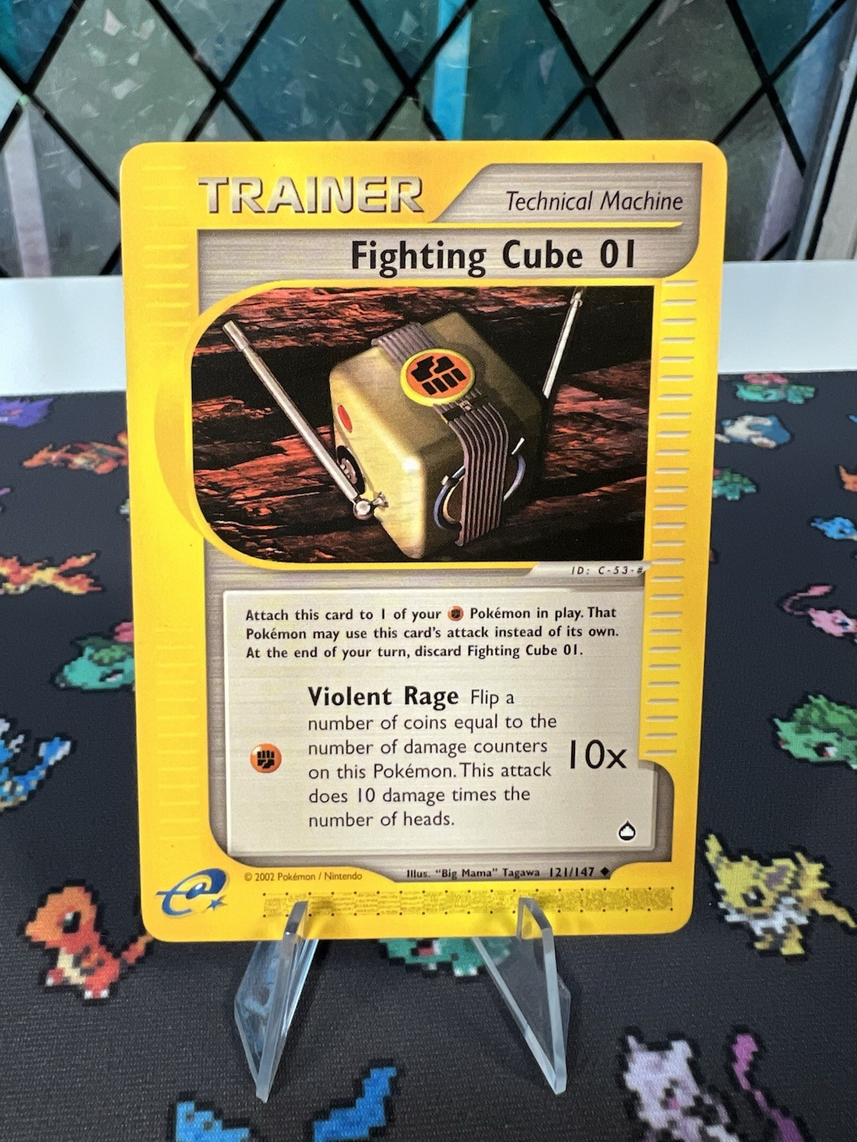 Fighting Cube 01 #121 Aquapolis 2002 121/147 E-Reader Trainer Pokemon Card