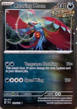 roaring moon holo pokemon card - ex 124/182 - Paradox Rift - Ancient Pokemon - Double Rare this Pokmon does 200 damage to itself Roaring Moon ex 251/182 -