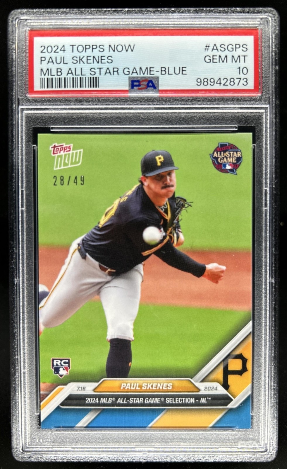 2024 Topps Now Paul Skenes RC Blue Rookie #/49 Pirates PSA 10 GEM MINT