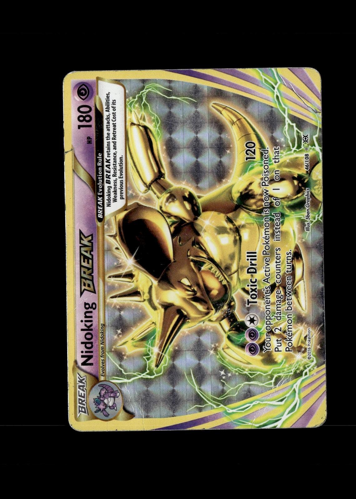 Nidoking BREAK 46/108 BREAK Rare Evolutions Pokemon Holo Heavily Played