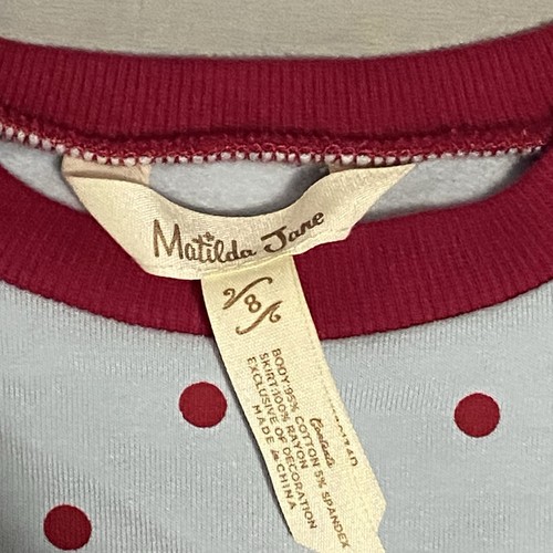 Matilda Jane Herz zu Herz Tautropfen gemischter Druck Sweatshirt Kleid Größe 8 - Bild 6 von 11