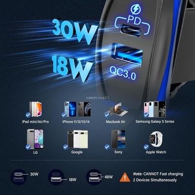 QC3.0 USB &PD Rocker Switch / 4.2A Quick Charger Port For Can-Am