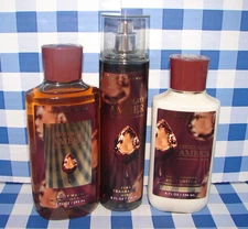 Bath & Body Works CHOCOLATE AMBER Fragrance Mist Shower Gel Body Lotion x 3